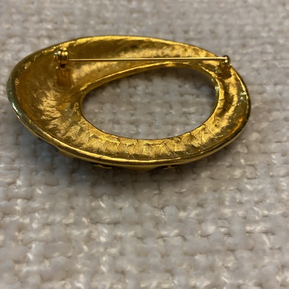 Vintage JACKIE COLLINS Gold Tone Enamel Panther Brooch Pin - Picture 7 of 7